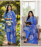 The Blue Iris Muse 3-piece unstitched suit