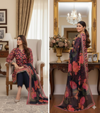 The Royal Night Garden 3-piece unstitched suit