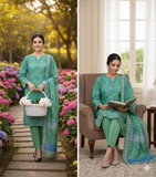 Spring Meadow 3-piece unstitched suit