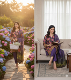 Royal Plum 3-piece unstitched suit.