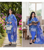 Royal Lilac Bloom 3-piece unstitched suit