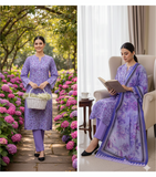 The Violet Veil Muse 3-piece unstitched suit