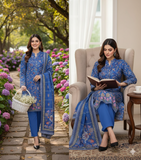 Persian Blue Muse 3-piece unstitched suit.
